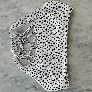 Dalmatian print sports bra